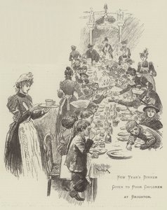 Jantar de Ano Novo dado a crianças pobres em Brighton de William Douglas Almond
